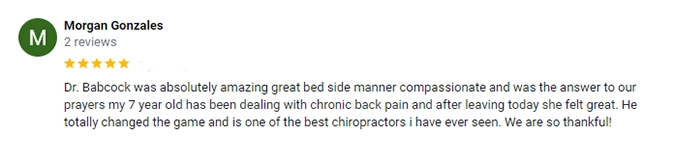 Chiropractic St. George UT Morgan Testimonial